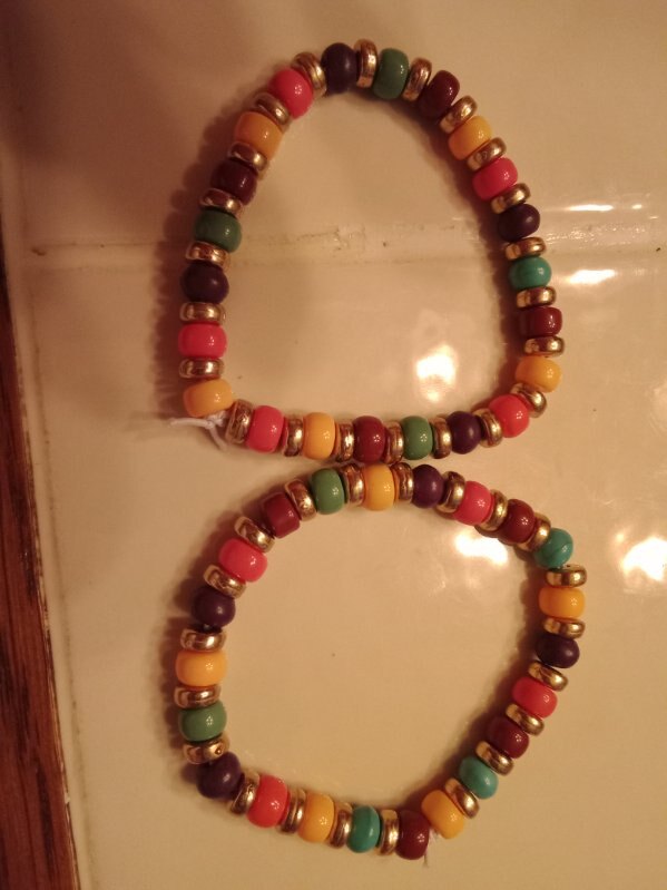 A rainbow of handmade beaded bracelets
